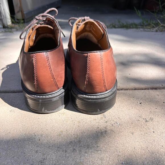Brown chunky leather lace up oxfords main image 7